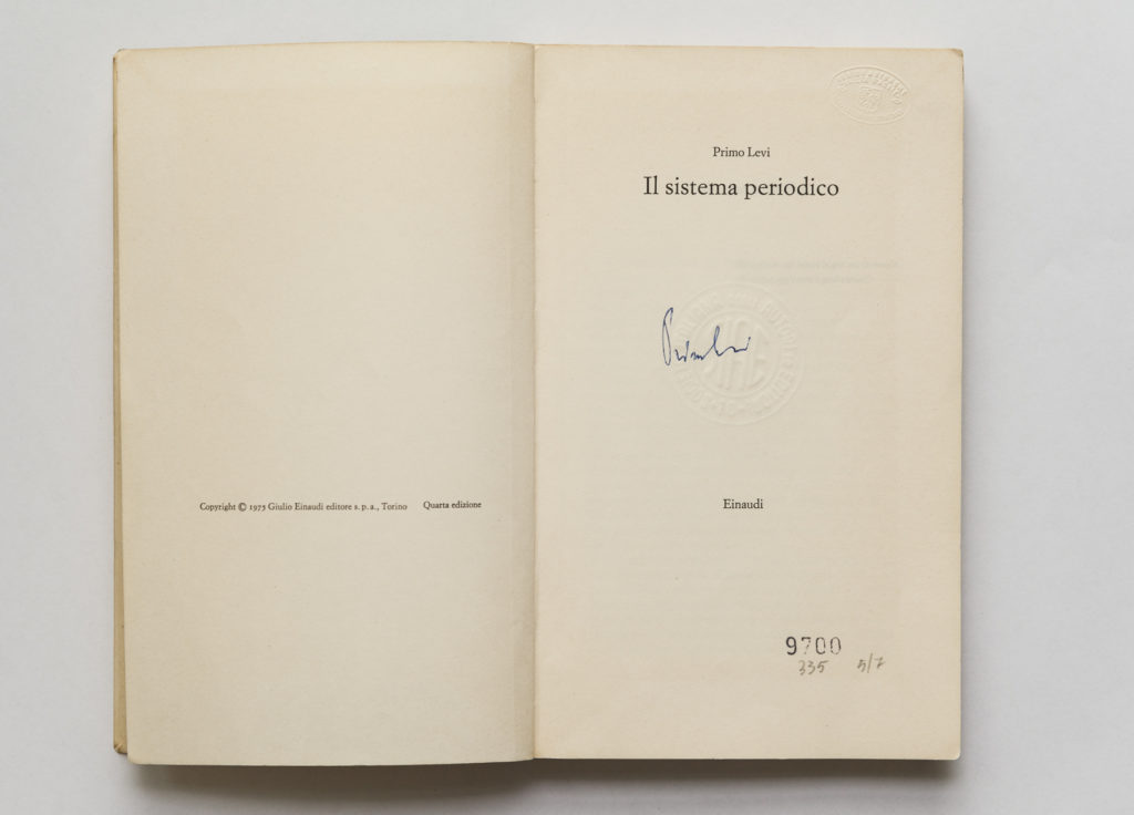 Libro autografato Primo Levi