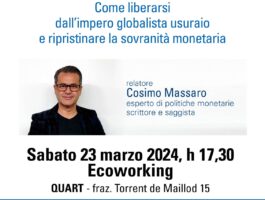 Aosta: una conferenza su origine del denaro e controllo sociale